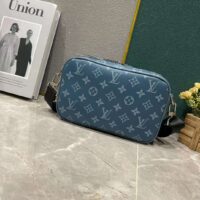 Louis Vuitton LV Unisex Alpha Messenger Agave Blue Taiga Cowhide Leather Monogram Coated Canvas M31016 (11)