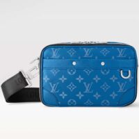 Louis Vuitton LV Unisex Alpha Messenger Agave Blue Taiga Cowhide Leather Monogram Coated Canvas M31016 (11)