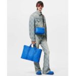 Louis Vuitton LV Unisex Alpha Messenger Agave Blue Taiga Cowhide Leather Monogram Coated Canvas M31016 - Image 11