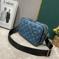 Louis Vuitton LV Unisex Alpha Messenger Agave Blue Taiga Cowhide Leather Monogram Coated Canvas M31016 (11)