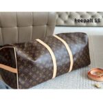 Louis Vuitton LV Unisex Keepall Bandoulière 55 Coated Canvas Natural Cowhide Leather M41414 - Image 6