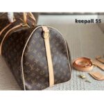 Louis Vuitton LV Unisex Keepall Bandoulière 55 Coated Canvas Natural Cowhide Leather M41414 - Image 10