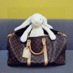 Louis Vuitton LV Unisex Keepall Bandoulière 55 Coated Canvas Natural Cowhide Leather M41414 - Image 3