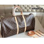 Louis Vuitton LV Unisex Keepall Bandoulière 55 Coated Canvas Natural Cowhide Leather M41414 - Image 2