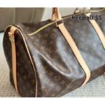 Louis Vuitton LV Unisex Keepall Bandoulière 55 Coated Canvas Natural Cowhide Leather M41414 - Image 11
