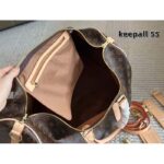 Louis Vuitton LV Unisex Keepall Bandoulière 55 Coated Canvas Natural Cowhide Leather M41414 - Image 12