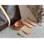 Louis Vuitton LV Unisex Keepall Bandoulière 55 Coated Canvas Natural Cowhide Leather M41414 - Image 13