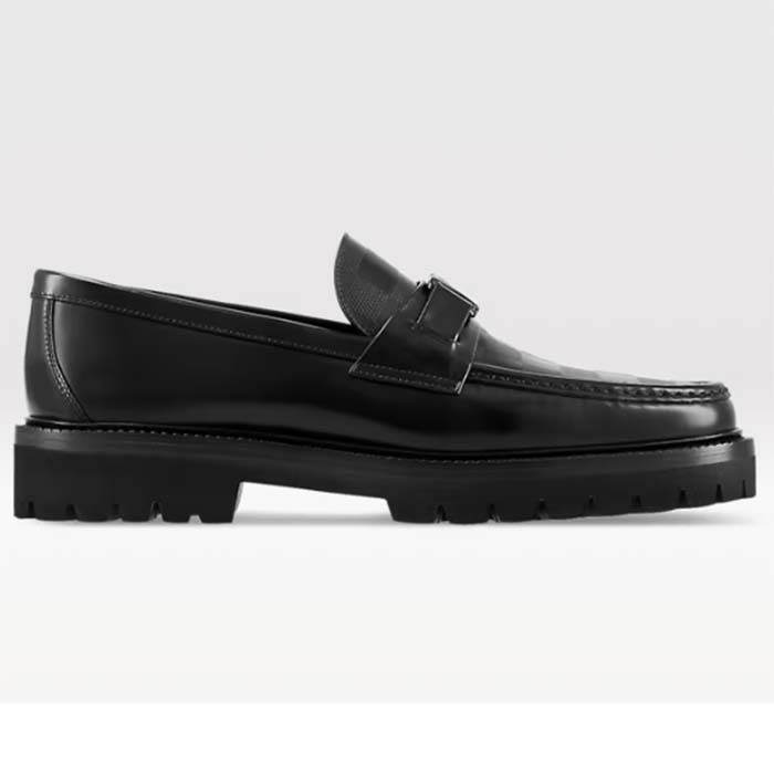 Louis Vuitton LV Unisex Major Loafer Black Damier Glazed Calf Leather Micro 1AC5WE