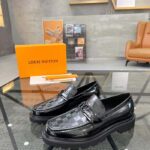 Louis Vuitton LV Unisex Major Loafer Black Damier Glazed Calf Leather Micro 1AC5WE - Imagen 4