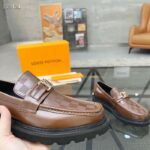 Louis Vuitton LV Unisex Major Loafer Moka Brown Damier Glazed Calf Leather Micro 1AC5XW - Image 5