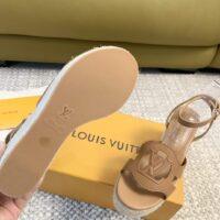 Louis Vuitton LV Women LV Isola Wedge Sandal Cognac Brown Calf Leather Rope Rubber 1ACI7Y (8)