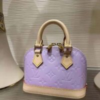 Louis Vuitton LV Women Nano Alma Lilac Monogram Vernis Embossed Cowhide Leather M82974 (3)