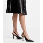 Louis Vuitton LV Women Sparkle Slingback Pump Black Calf Leather 9.5 CM Heel 1ABPHC - Imagen 12