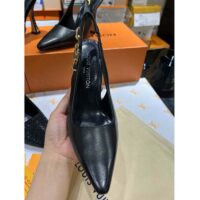 Louis Vuitton LV Women Sparkle Slingback Pump Black Calf Leather 9.5 CM Heel 1ABPHC (5)