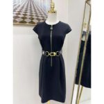 Louis Vuitton LV Women XXL Detail Cap Sleeve Dress Wool Black Regular Fit 1ABQR8 - Image 2