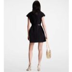 Louis Vuitton LV Women XXL Detail Cap Sleeve Dress Wool Black Regular Fit 1ABQR8 - Image 11