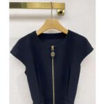 Louis Vuitton LV Women XXL Detail Cap Sleeve Dress Wool Black Regular Fit 1ABQR8 - Image 6