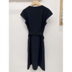 Louis Vuitton LV Women XXL Detail Cap Sleeve Dress Wool Black Regular Fit 1ABQR8 - Image 5