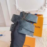 Louis Vuitton Unisex LV Initiales 40 MM Reversible Belt Grey Canvas Calf Leather M0213T - Bild 7