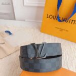 Louis Vuitton Unisex LV Initiales 40 MM Reversible Belt Grey Canvas Calf Leather M0213T - Bild 4