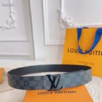 Louis Vuitton Unisex LV Initiales 40 MM Reversible Belt Grey Canvas Calf Leather M0213T - Bild 3
