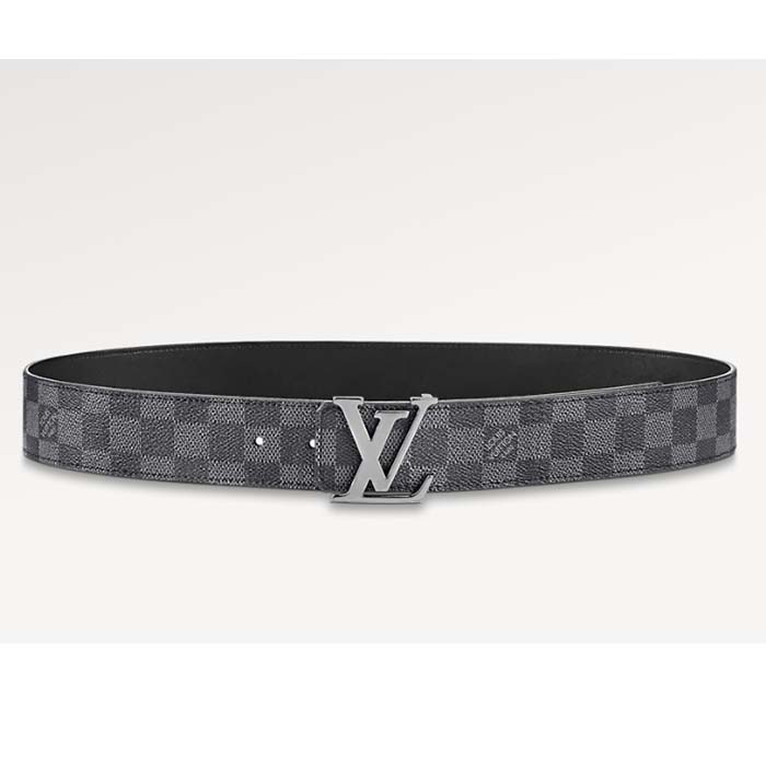 Louis Vuitton Unisex LV Initiales 40 MM Reversible Belt Grey Canvas Calf Leather M0213T