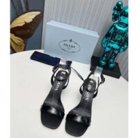 Prada Women Satin High-Heeled Sandals Black Viscose 8.5 CM Heel (4)