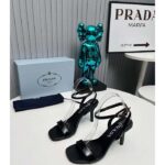 Prada Women Satin High-Heeled Sandals Black Viscose 8.5 CM Heel - Image 5