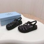 Prada Women Sporty Fisherman Sandals Black Lug Sole 2 CM Heel - Image 5
