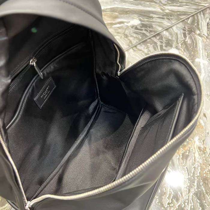 Saint Laurent YSL Unisex City Bacpack Black Matte Calfskin Leather Double Zip