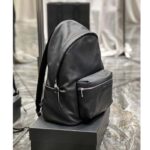 Saint Laurent YSL Unisex City Bacpack Black Matte Calfskin Leather Double Zip - Image 3