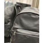 Saint Laurent YSL Unisex City Bacpack Black Matte Calfskin Leather Double Zip - Image 8