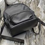 Saint Laurent YSL Unisex City Bacpack Black Matte Calfskin Leather Double Zip - Image 5