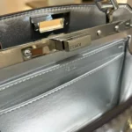 Fendi Women Peekaboo ISeeU Petite Small Silver Padded Nappa Leather Bag