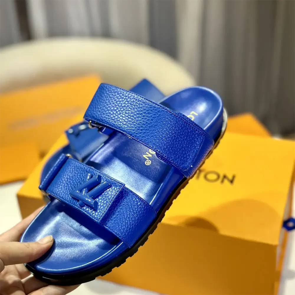 Louis Vuitton LV Unisex LV Sunset Flat Comfort Sandal-Navy 1AD1KF