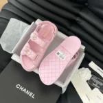 Chanel Dam Sandal med öppen tå i kalvskinn - Rosa