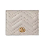 Gucci GG Unisex GG Marmont Card Case Wallet in Matelassé Chevron Leather