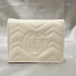 Gucci GG Unisex GG Marmont Card Case Wallet in Matelassé Chevron Leather