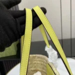 Gucci Unisex Mini Straw Tote with Gucci Logo-Yellow