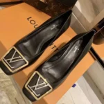 Louis Vuitton Women LV Madeleine Pump Black Calf Leather 5.5cm Heel