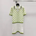 Cotton Polo Dress with GG Intarsia 788764XKD1R9172