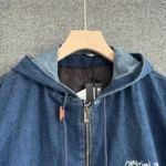 Veste à capuche Christian Dior Tag pour homme en denim de coton bleu