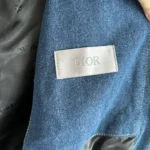 Veste à capuche Christian Dior Tag pour homme en denim de coton bleu