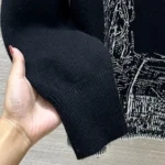 Dior Men Embroidered Sweater Black and White Cashmere and Silk Knit with New York Motif