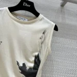 Débardeur asymétrique Dior Femme en jersey de coton noir et blanc à motif Paris