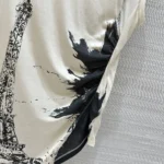 Débardeur asymétrique Dior Femme en jersey de coton noir et blanc à motif Paris