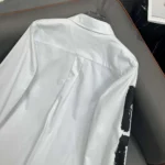 Dior Women Blouse White Cotton and Silk Poplin with Black Miss Dior Graffiti Motif