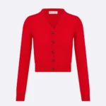 Dior Women Dioramour Twinset Red Cashmere Knit