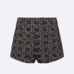 Dior Women Macrocannage Shorts Black and White Cotton Blend Tweed