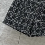 Dior Women Macrocannage Shorts Black and White Cotton Blend Tweed
